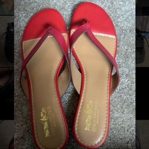 Coach Women’s Wedge Flip Flops. Size 8. Made in Italy.